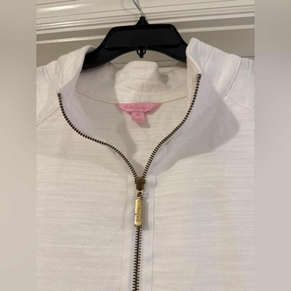 White Half-Zip Pullover Sweatshirt - Picture 2 of 12